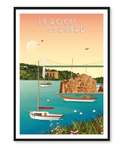 Affiche La Roche-Bernard - Le pont suspendu