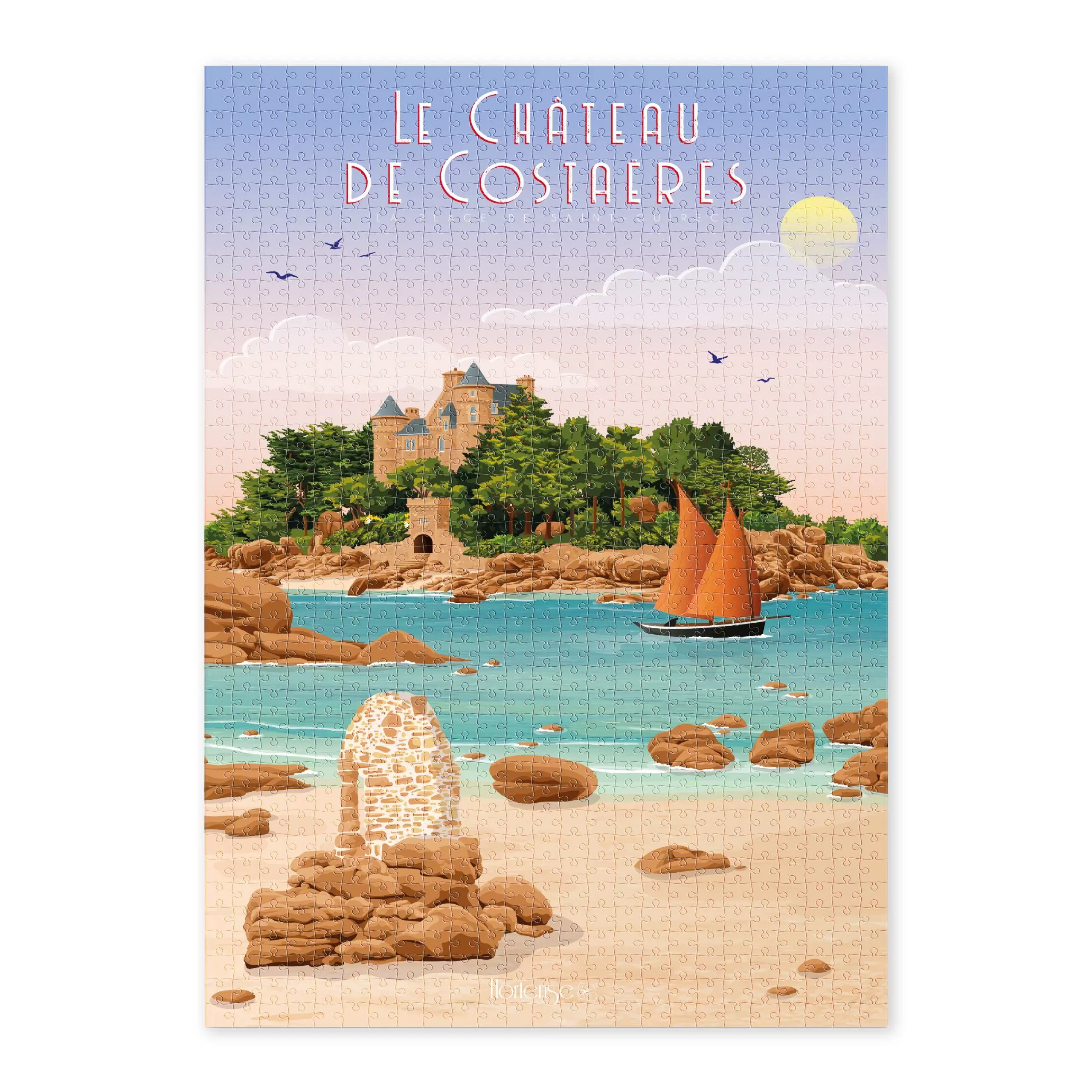 Puzzle le château de Costaérès et la plage de Saint-Guirec 1000 pièces – Image 2